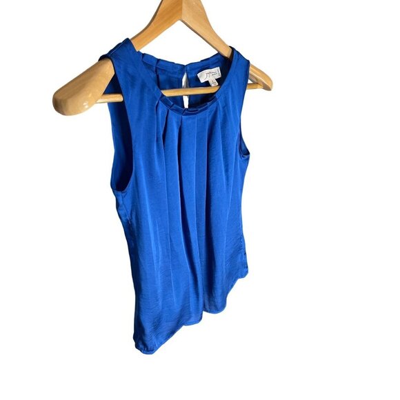Josephine Studio NWT Blue Sleeveless Pleated Blouse Sz M - Picture 4 of 6